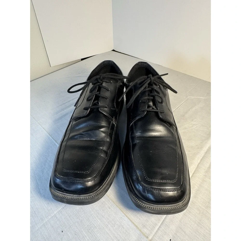 Hunters Bay Men's Black Faux Leather Dress Shoes Size 11
